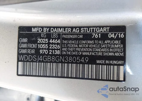 2016 Mercedes-Benz Cla 250 4Matic из США, поврежденный, VIN WDDSJ4GB8GN380549